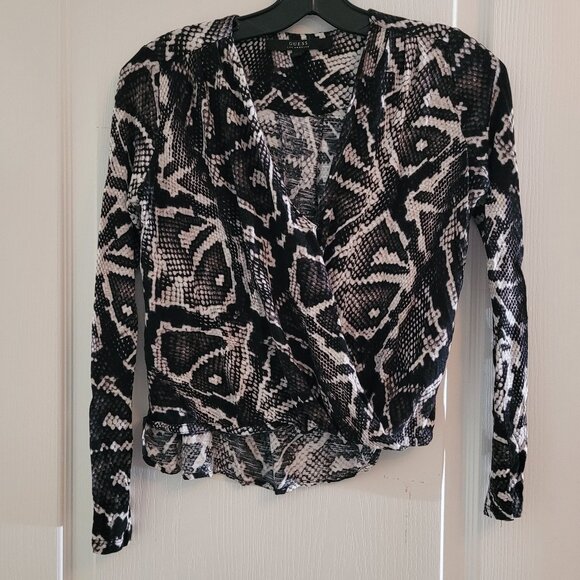 GUESS Women's Snake Print Blouse - Picture 1 of 5